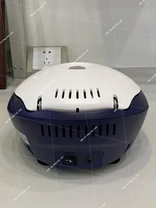 Rear top view of AELAB D2012 Plus mini centrifuge highlighting lid and ventilation vents