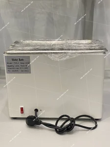 Back view of AELAB TYS-2 constant temperature water bath with product label and power switch