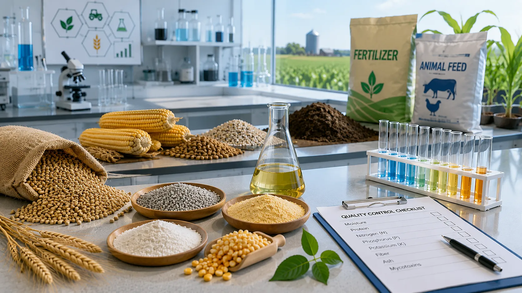 Agricultural product quality testing laboratory equipment arrangement