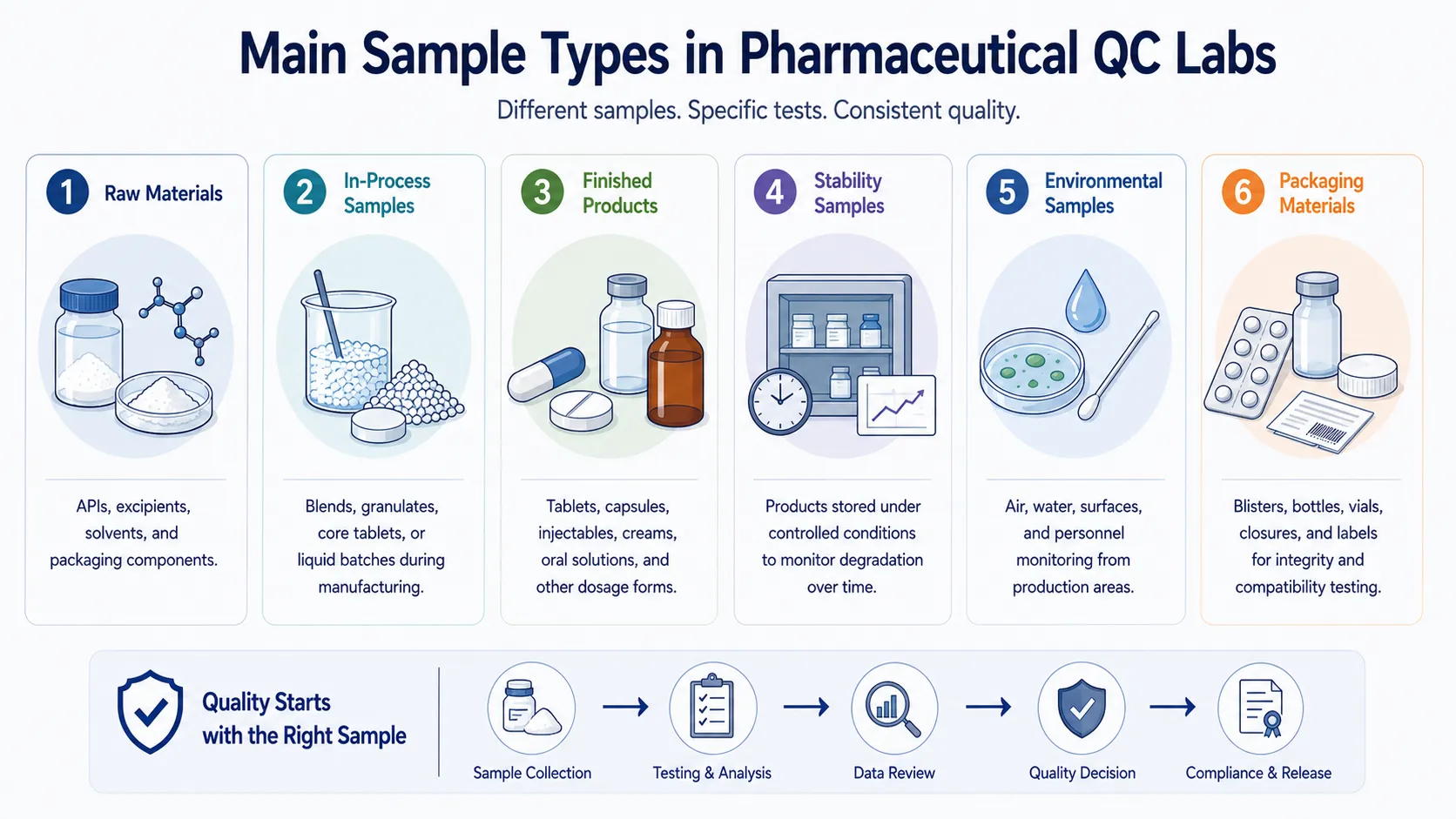 Main Sample Types in Pharmaceutical QC Labs