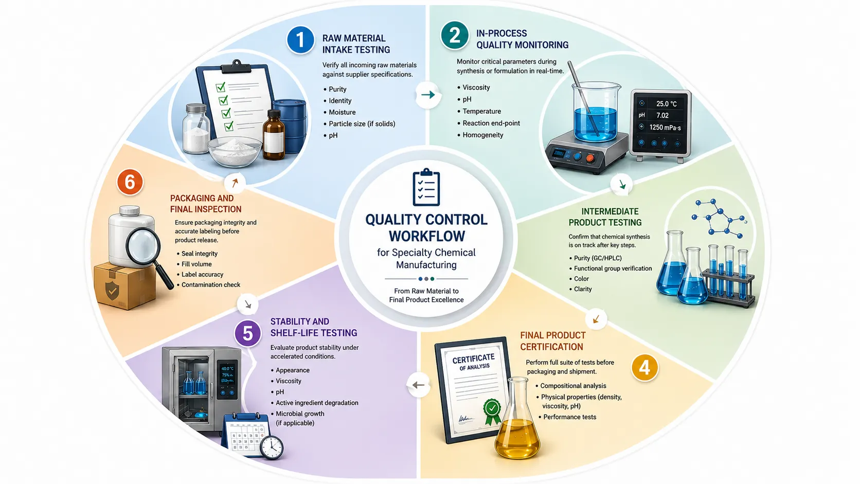 Quality control workflow for specialty chemical manufacturing AELAB