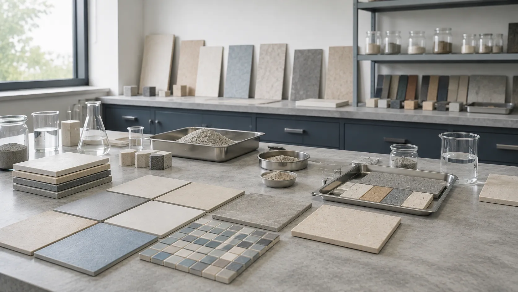 Laboratory equipment for tile manufacturing quality control testing