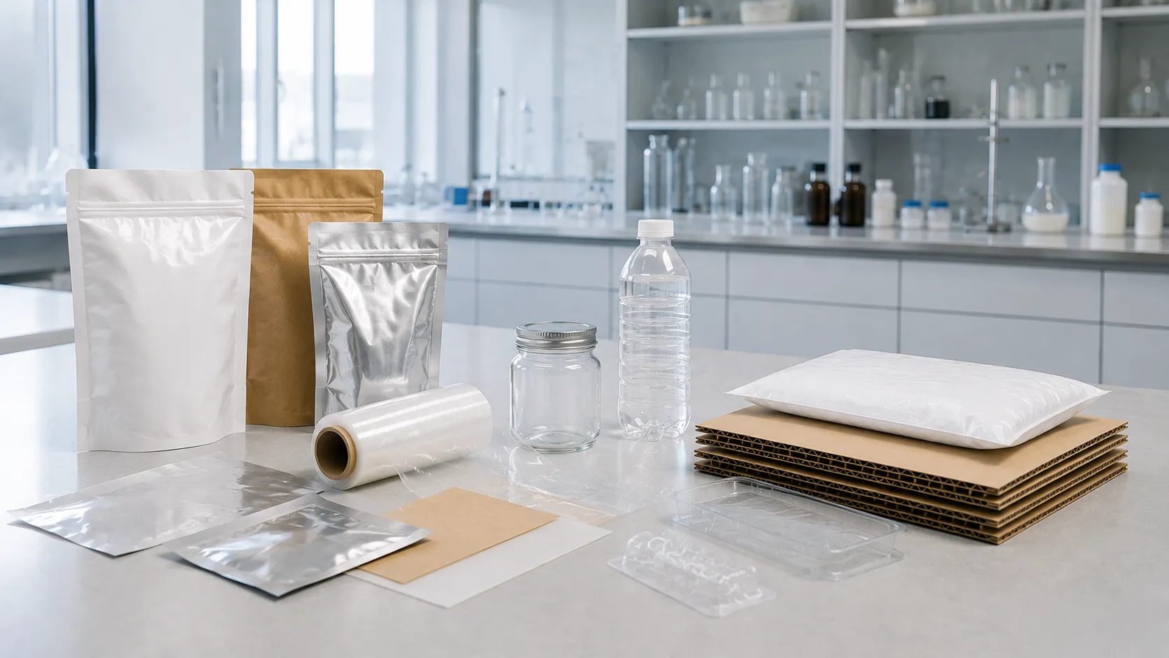Packaging performance testing laboratory equipment for strength, thickness and barrier analysis