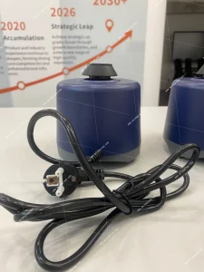 AELAB MX-S variable speed vortex mixer rear view with top mixing head and power cord plug
