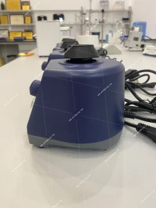 AELAB MX-S variable speed vortex mixer side view with raised mixing head